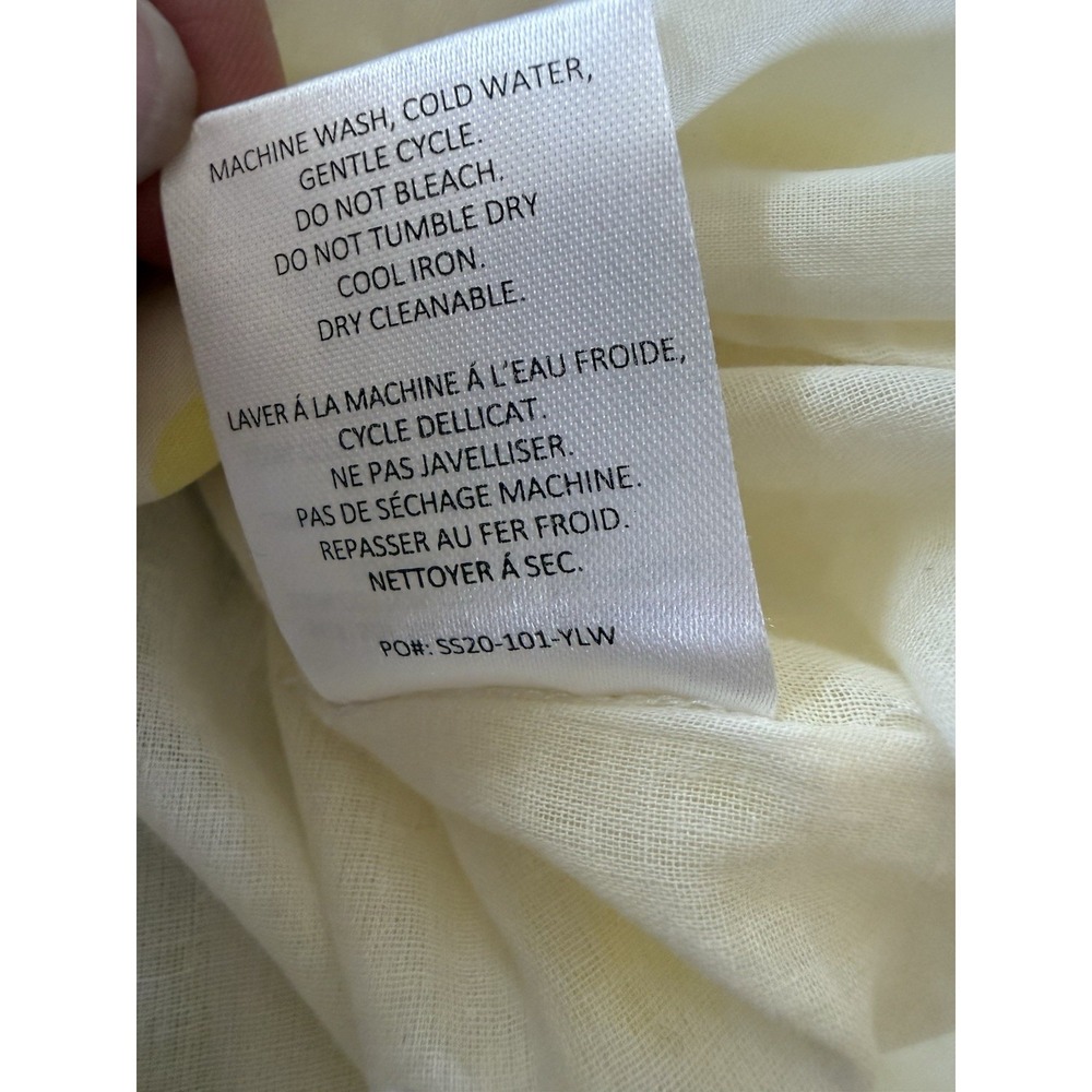 Anthropologie WHIT TWO Polka Dot Maxi Dress in Yellow & White Cotton Size M - Picture 16 of 16